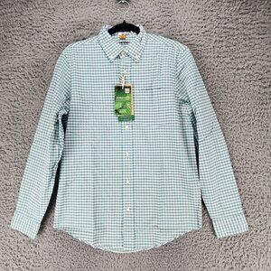 Tailor Vintage Shirt Mens Small Blue Gingham Long Sleeve Button Up *NWT*